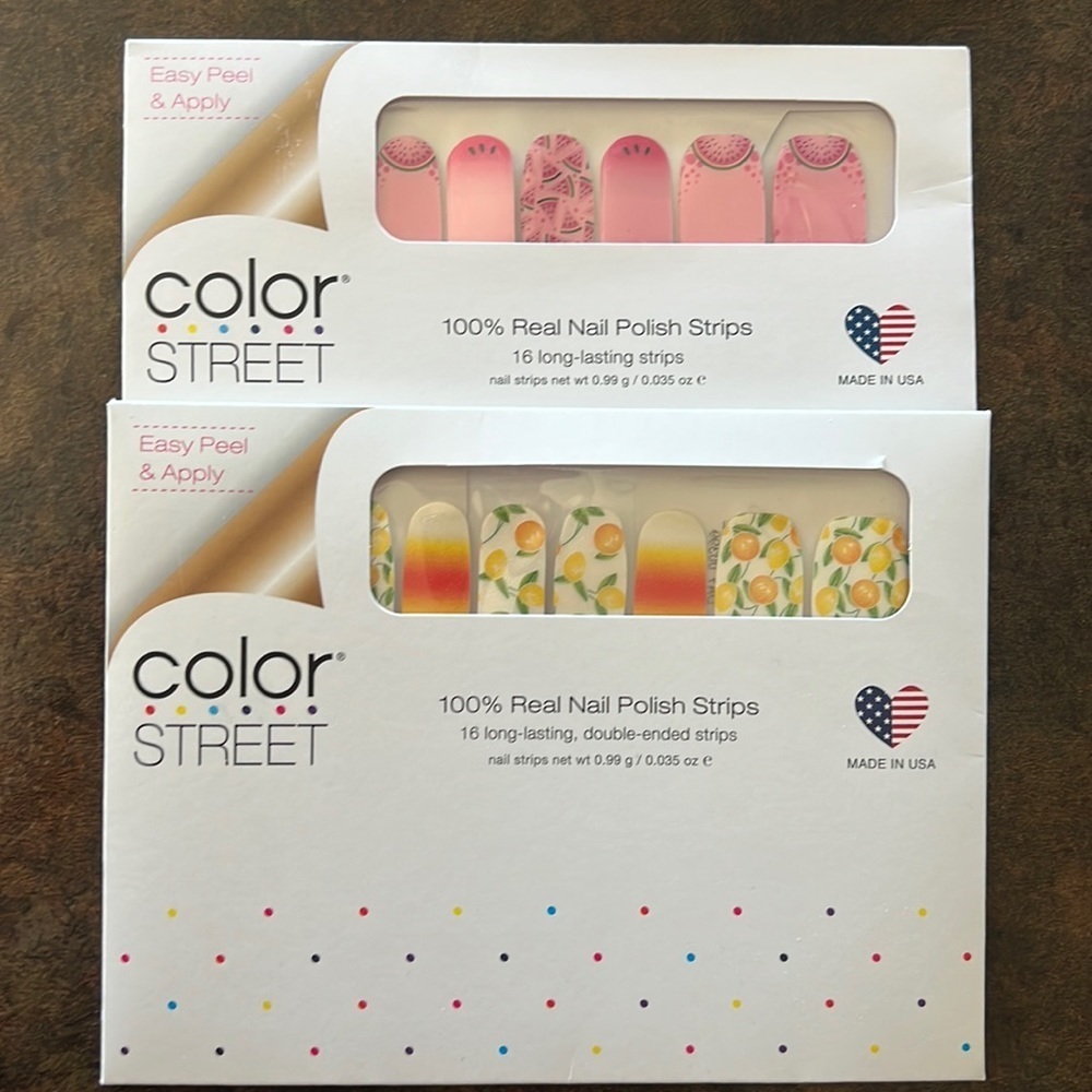 Color street watermelon and lemon nail strips lot of 2